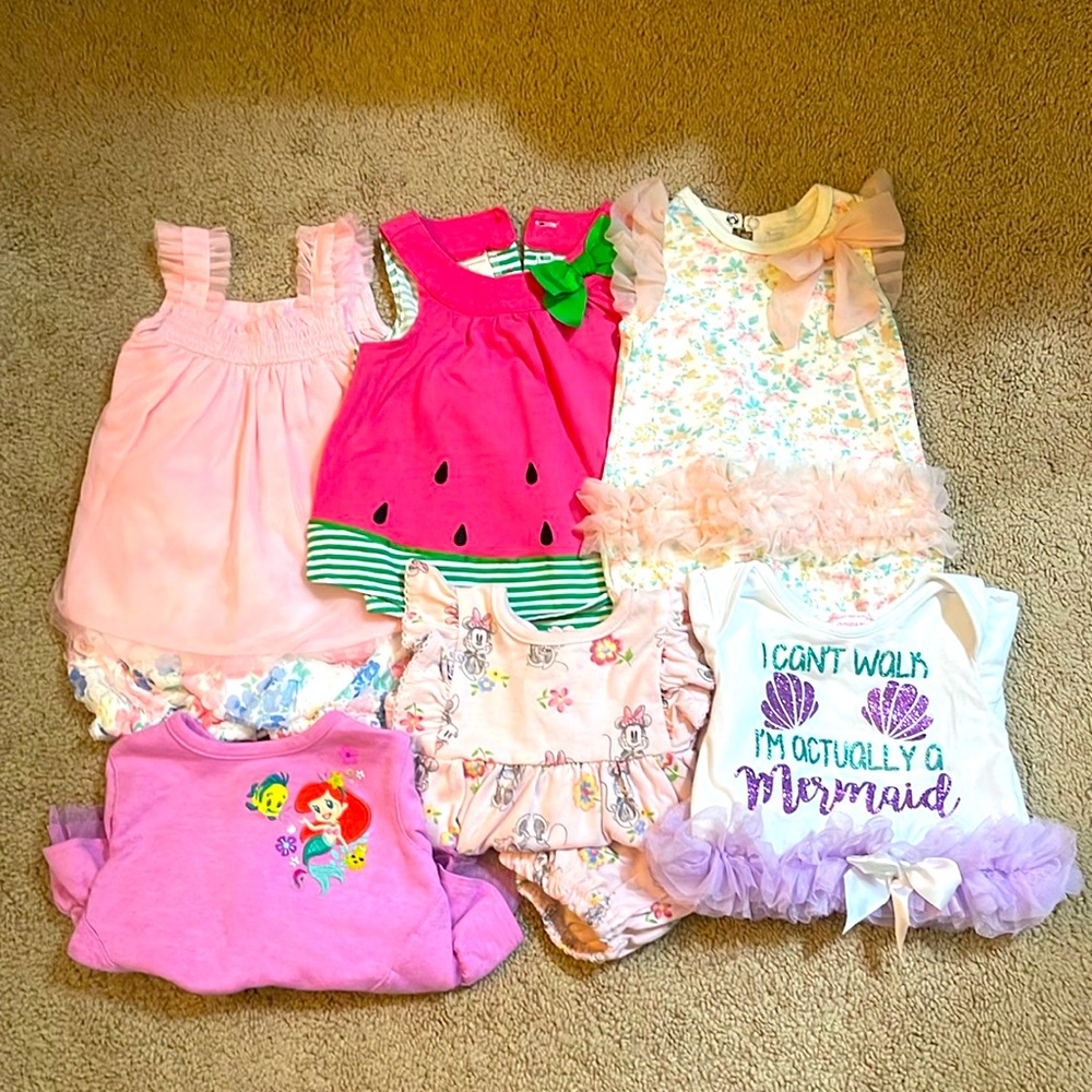 Bundle of baby girl outfits, very gently used, size 6-9 months.